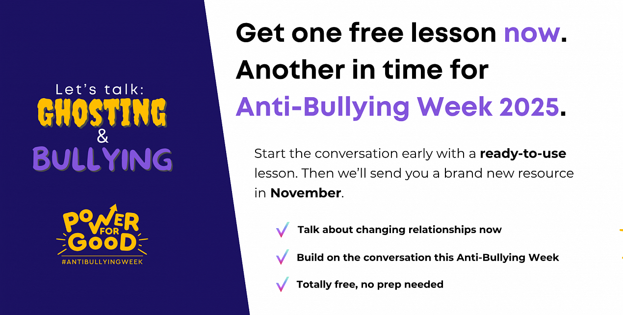 Get one lesson free now. Another in time for Anti-Bullying Week 2025.