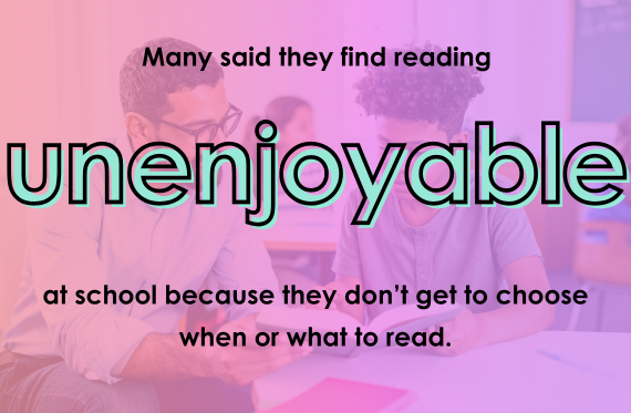 Many said they find reading unenjoyable at school because they don't get to choose when or what to read.