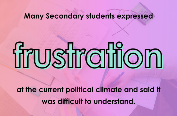Many Secondary students expressed frustration at the current political climate and said it was difficult to understand.