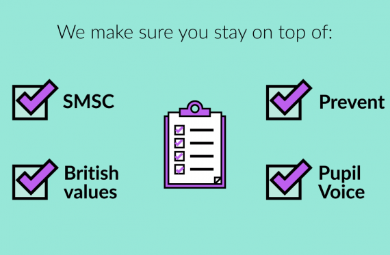 We help you stay on top of SMSC, British values, Prevent & Pupil Voice