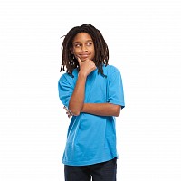 Teenager in a questioning stance with his hand holding his chin