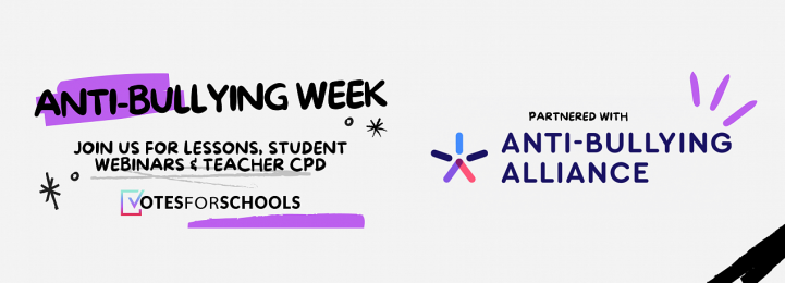 Banner about signing up for anti-bullying week
