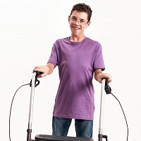 person with apparatus to support walking