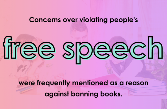 concerns over violating people's free speech was frequently mentioned as a reason against banning books.