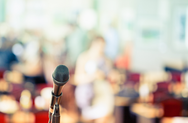 microphone against blurred background